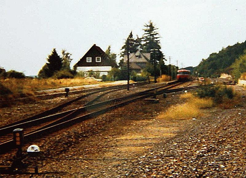 Bahnhofsgelnde in Wilhelmsdorf, 1. Hlfte der 1980iger Jahre.