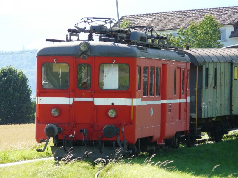 Bahnmuseum Kerzers / Kallnach -  Triebwagen BDe 4/4 5 ex MO Abgstellt in Kallnach am 07.07.2008