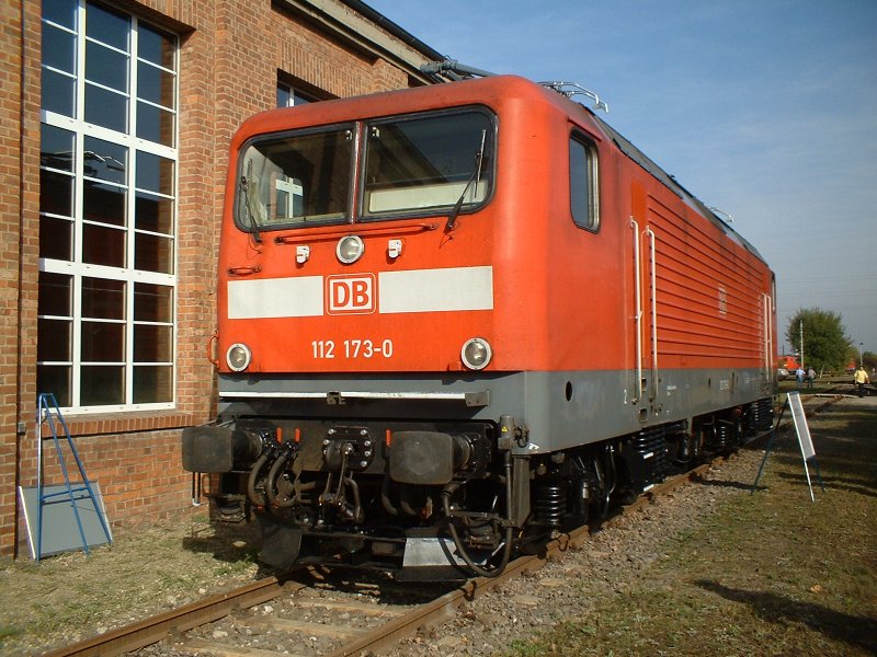 Bahntag im AW Dessau 20.09.2003 (112 173-0)