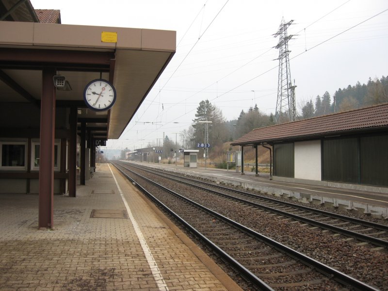 Banhof St.Georgen/Schwarzwald am 23.2.07. Blick gen Villingen