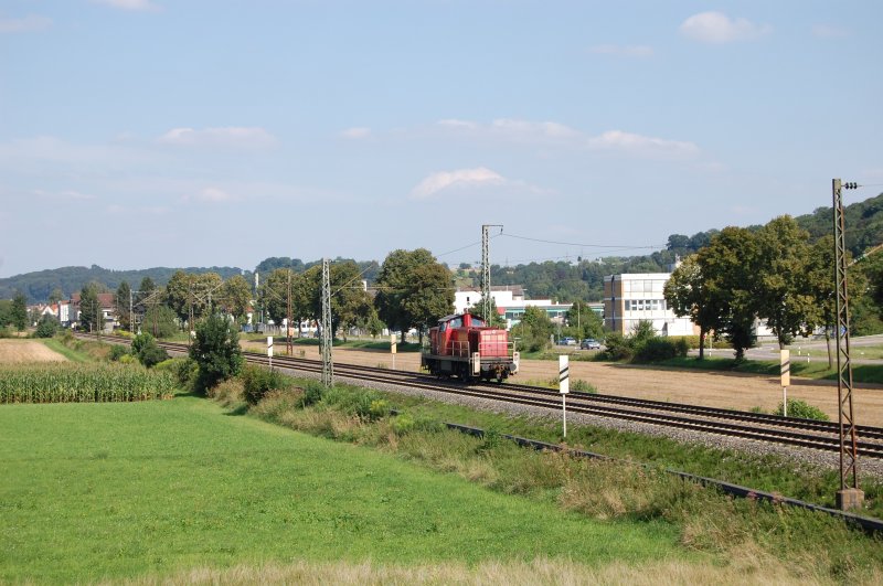  Bass uf, jetzt kemmt die 294 , sagte ich zu meinem Ansitzpartner am 6.8.2009 bei km 30 der Filsbahn und tatschlich kam 294 781-0 als Lz Richtung Ulm angerollt.