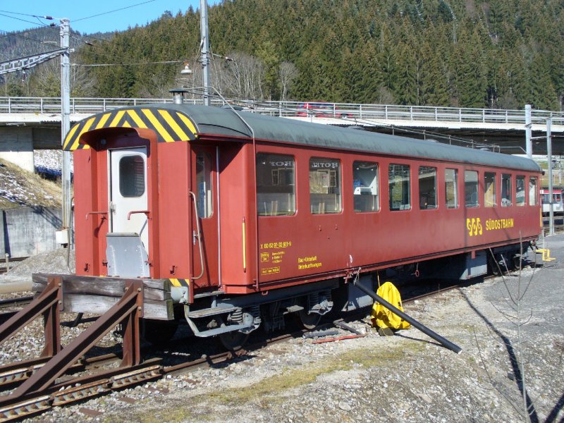 Bau + Unterhalt / Dienstwagen X 80 62 97-32 601-9 Abgestellt im Bahnhof von Biberbrugg am 11.03.2007