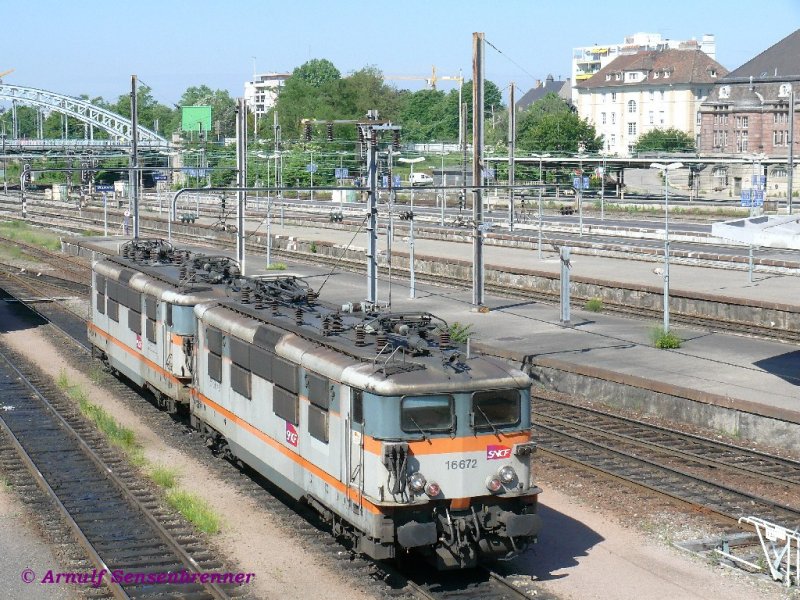 BB16672 und BB16687 im Hauptbahnhof von Mlhausen im Elsa.
19.05.2007 Mulhouse