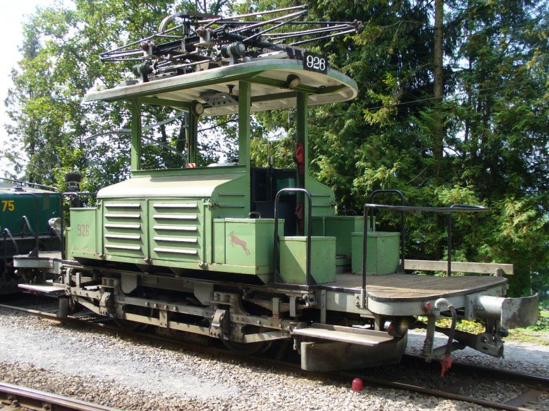 BC - Dienst - Rangierlok  Xe 926  ( ex VBZ Z�rich ) im Museumsareal von Chamby am 09.09.2007