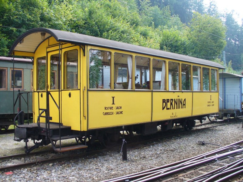 BC - Salonwagen As  2 ( ex RhB Berninabahn ) im Museumsareal von Chamby am 09.09.2007