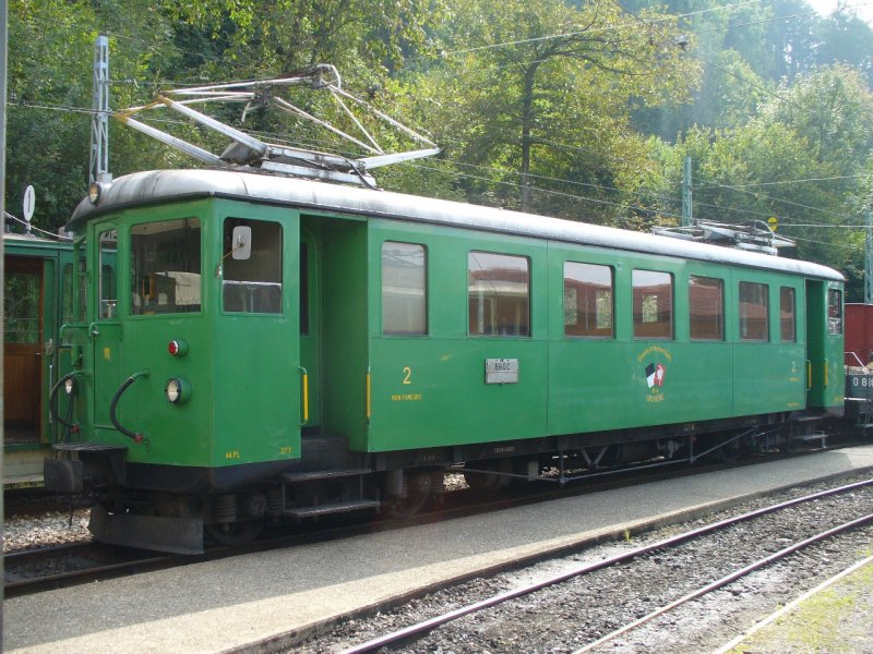 BC - Triebwagen Be 4/4  111 ( ex GFM ) im Museumsareal von Chamby am 09.09.2007