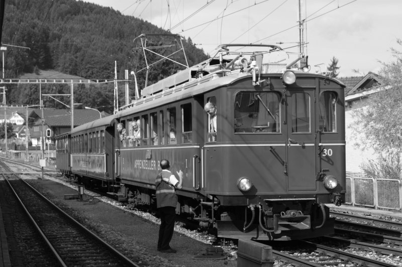 BCe 4/4 30 Der Appenzeller Bahnen bei einer Museumsfahrt im August 2008.