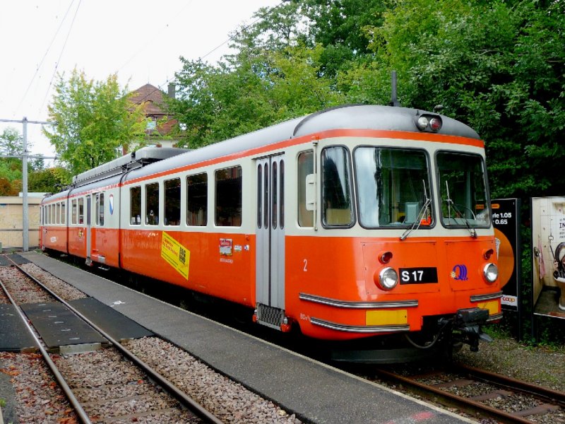BD - Triebwagen BDe 8/8 2 im BD Bahnhof von Wohlen am 05.09.2008