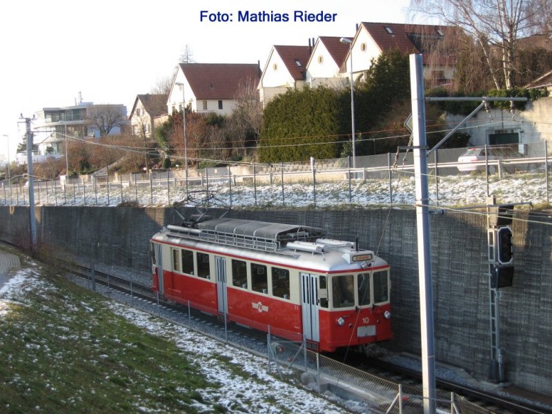 BDe 4/4 10 auf Manver in der Forch am 15.12.07