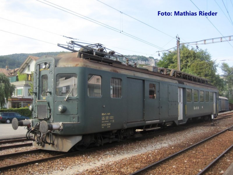 BDe 4/4 641 am Ruhen bis Montag in Balsthal am 07.08.09