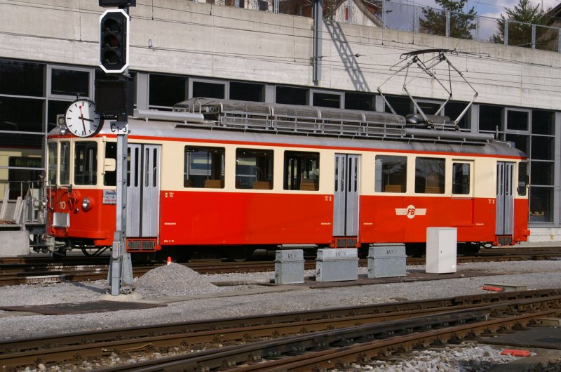 BDe 4/4 Triebwagen Nr. 10 der Forchbahn als Dienstwagen in Forch am 22.03.2006.