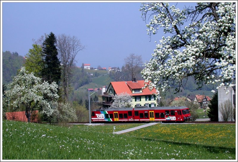 BDeh 3/6 25 kurz vor Heiden. Im Hintergrund wre der Bodensee zu sehen, wenn es nicht so dunstig wre.(19.04.2007)
