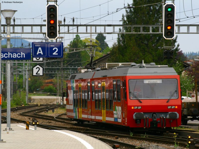 BDeh 3/6 26 eingestellt bei der RHB (Rorschach-Heiden Bergbahn) als R 5090 (Heiden-Rorschach Hafen) bei der Abfahrt Rorschach 26.4.09