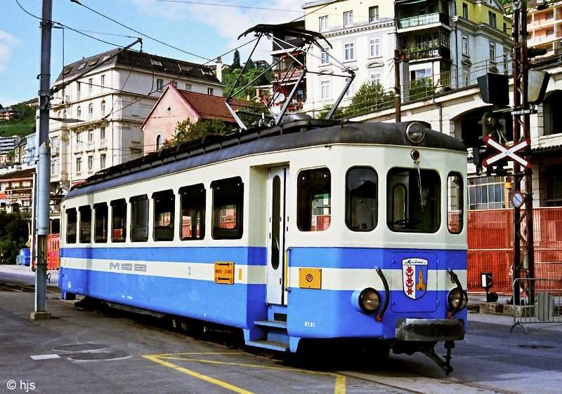 Be 4/4 1001 in Montreux (9. September 1995)