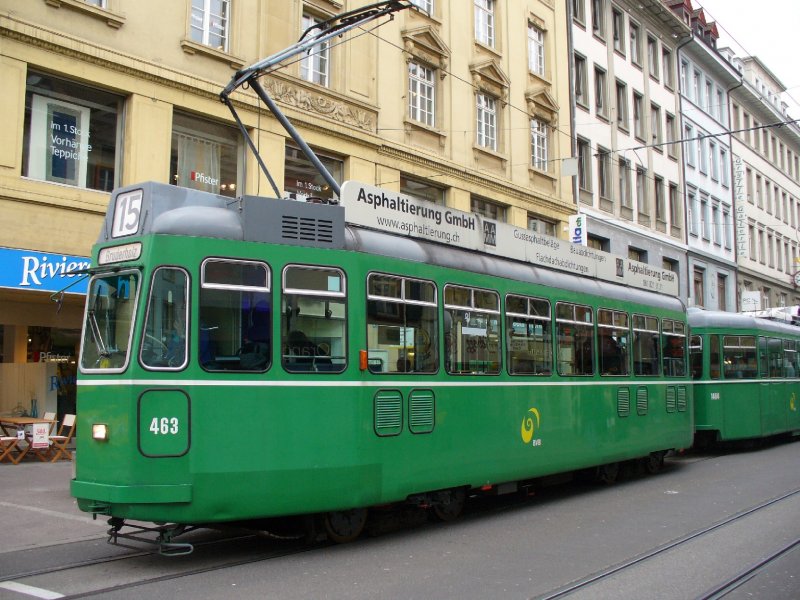 Be 4/4  463 in den Strassen von Basel am 17.03.2007