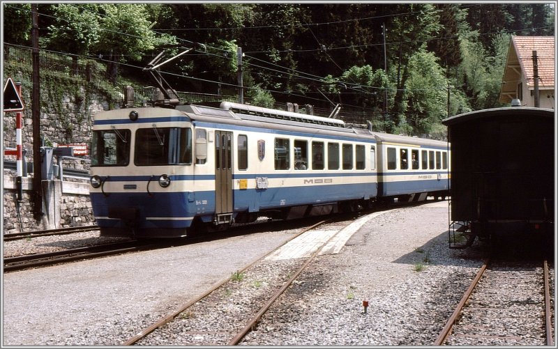 Be 4/4 5001 in Chamby. (Archiv 05/77)