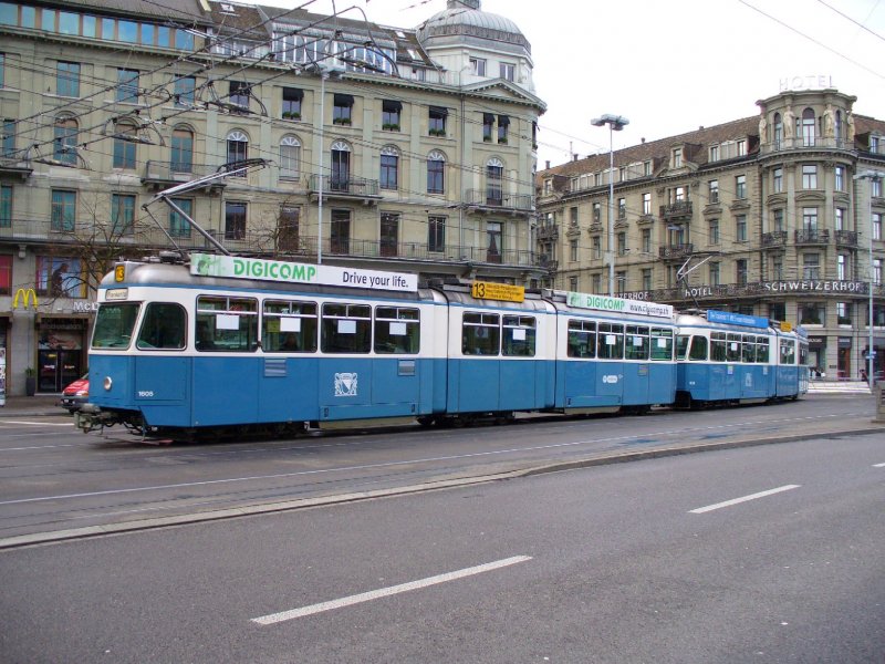 Be 4/6 1505 + Be 4/6 vor den SBB Hauptbahnof in Zrich am 21.01.2007