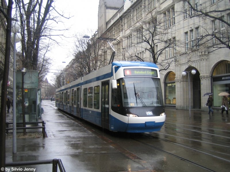 Beim Unfall vom Nov. 07 beim Schwamendingerplatz wurde die sich im Bild befindende Cobra 3017 schwer beschdigt. Nach fast einem Jahr in der Werkstatt fhrt die 3017 wieder, und fuhr am 28.3.09 ausserordentlich auf der Linie 6, die wegen einer Veranstaltung im Zoo auf Cobra umgestellt wurde.