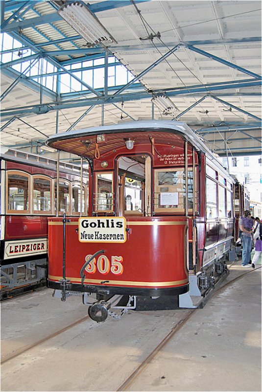 Beiwagen 305 im Depot M�ckern, Leipzig 17.05.09