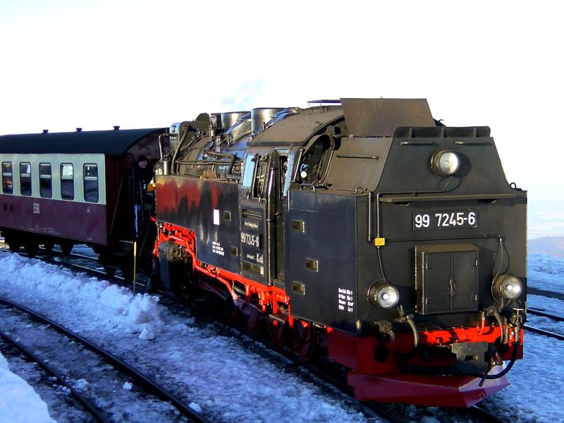 Bereit zur Talfahrt vom Brocken, 23. Februar 2003