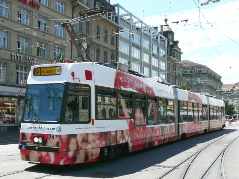Bern mobil - Be 4/6 741 unterwegs auf der Linie 9 am 05.07.2008