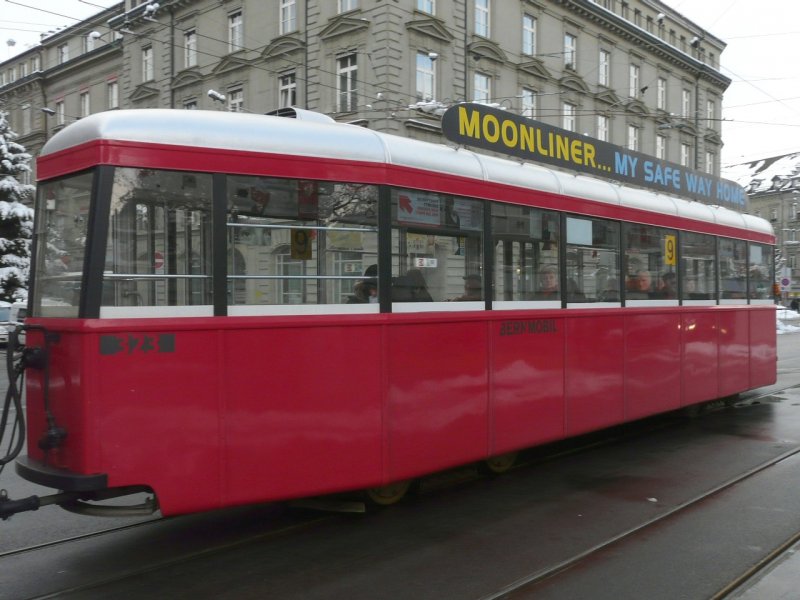 Bern mobil - Tram Beiwagen Nr.323 unterwegs am 12.12.2009