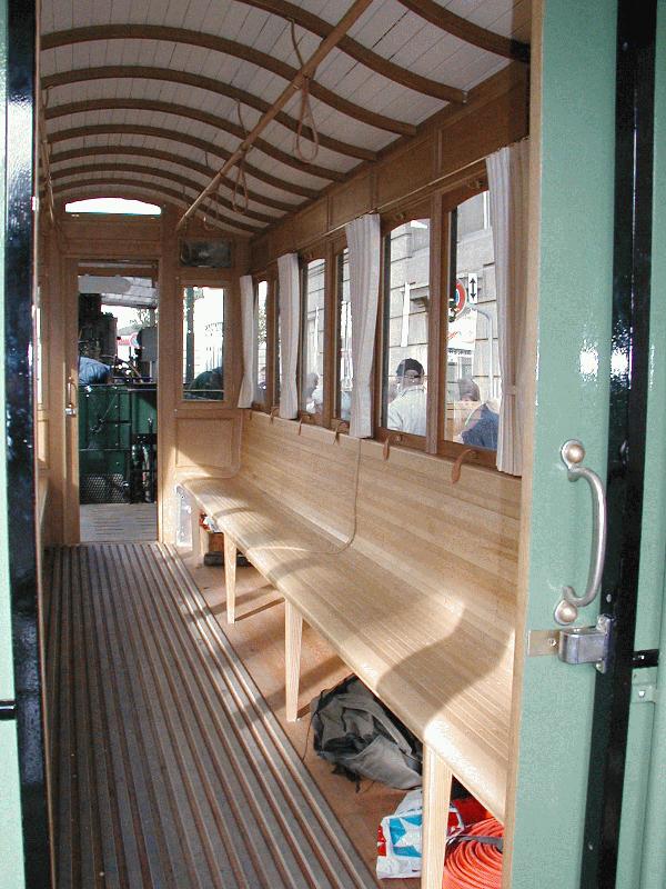 Berner Dampftramway,Beiwagen No.31 ,innen