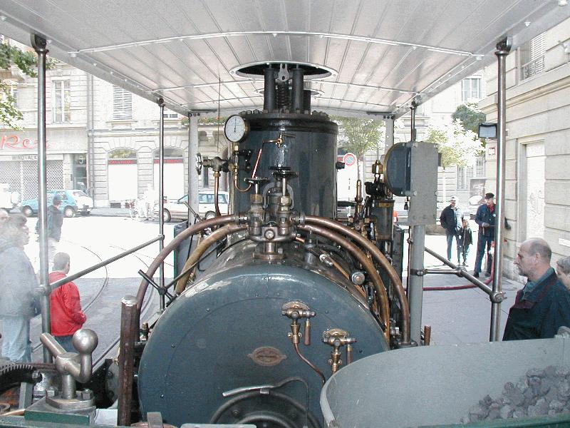 Berner Dampftramway,Blick auf den Kessel und Dampfdom der G 3/3 No.12