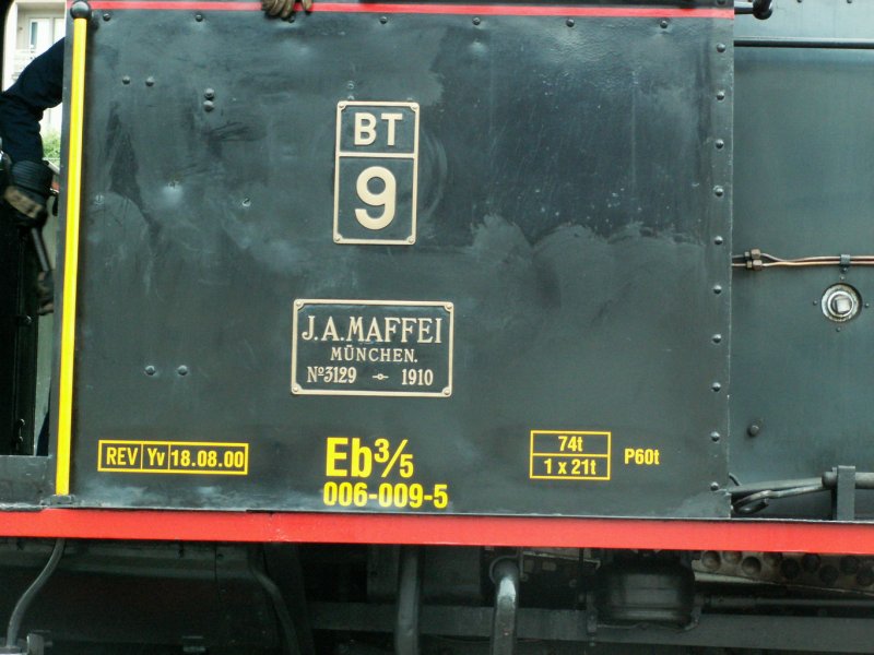 Beschriftung am Fhrerhaus der BT Lok.Rorschach 27.08.06