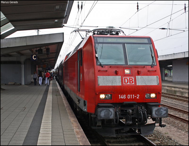 Bild 700!!! 146 011 mit dem RE10115 aus Aachen in Hamm 9.8.2009