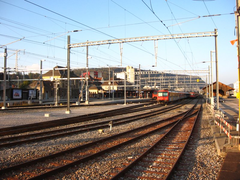 Blick auf den Bahnhof Brugg (CH) 7.10.07