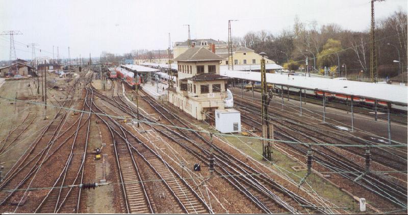 Blick auf den Bahnhof in Riesa.