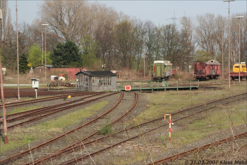 Blick auf die Drehscheibe des BW Bismarck whrend der Revier-Rundfahrt der HEG. 31.03.2007