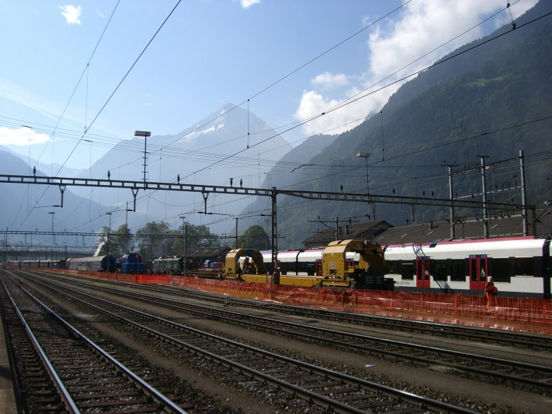 Blick auf das Festgel�nde zur 125 Jahre Feier der Gotthardbahn am 08.09.2007.
