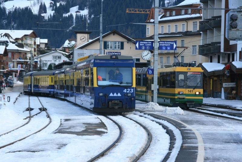 Blick in den Bahnhof Grindelwald; 16.12.2008