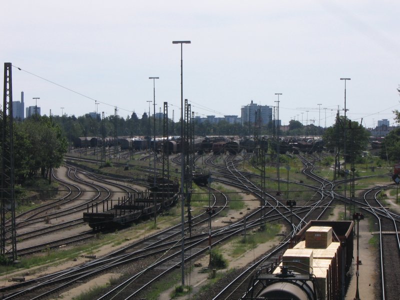 Blick von oben auf den Rangierbahnhof Nrnberg. Aufgenommen am 1.7.2007.