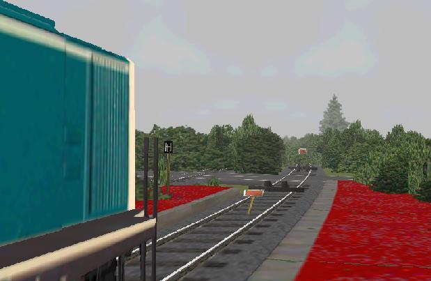 Blick in Richtung Frankreich im Bahnhof Reinheim der ex KBS 686 stehend.