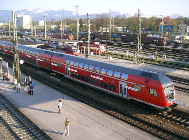 Blick ber das Bahnhofsgelnde Rosenheim