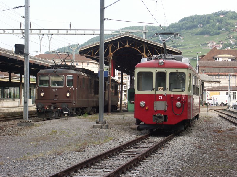 BLS Re 4/4 187 185 BDeh 2/4 74 Vevey 25.05.2007