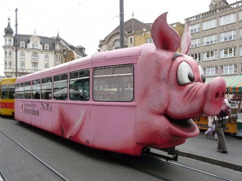 BLT - Tramanhnger B 1322 mit Werbung unterwegs am 12.07.2008
