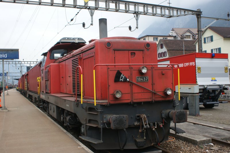 Bm 4/4 18437 Zuglok des Lsch und Rettungszuges in Erstfeld. Aufgenommen am 31.03.2009