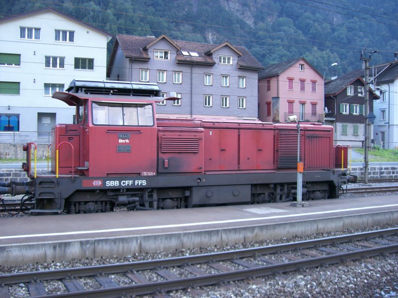 Bm 4/4 18442 abgestellt in Erstfeld. (08.09.2007)