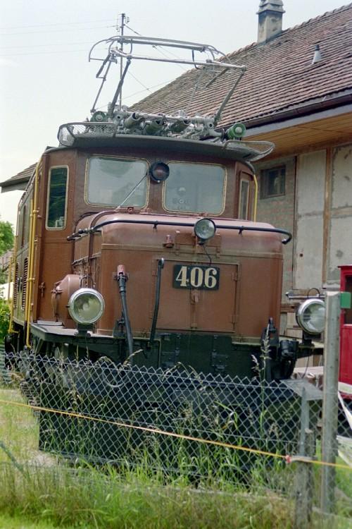 BMK - Ge 6/6 406 der RhB im Bahnmuseum in Kerzers am 05.06.2006