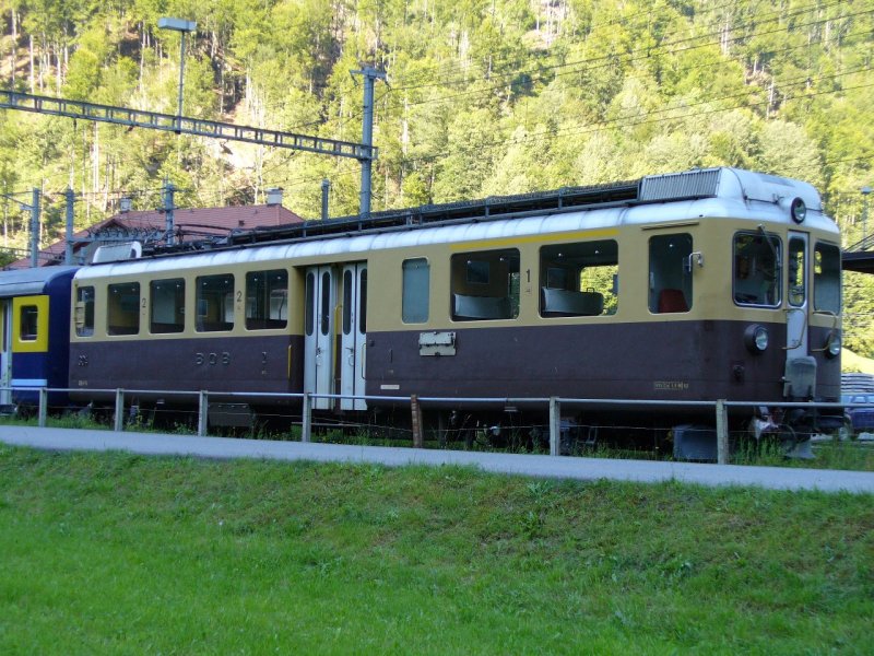 BOB - Zahnradtriebwagen ABeh 4/4 304 im Bahnhofsareal von Zweiltschienen am 02.09.2007