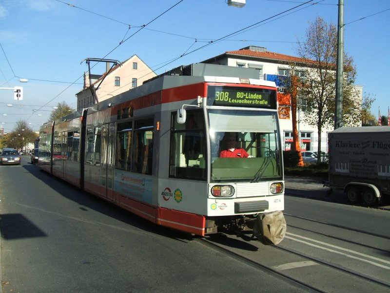 Bogestra Linie 308 heute nicht bis Hattingen Mitte S , sondern
nur bis Bochum Linden.Diese Bahn fhrt mit Werbung  TUI REISEN  .(20.10.2007)