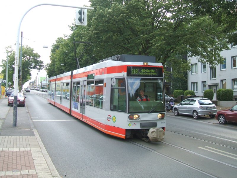 Bogestra Linie 318 von Bochum Dahlhausen nach BO Gerthe in 
Richtung Hbf.,Hattingerstr./Friederikastr.