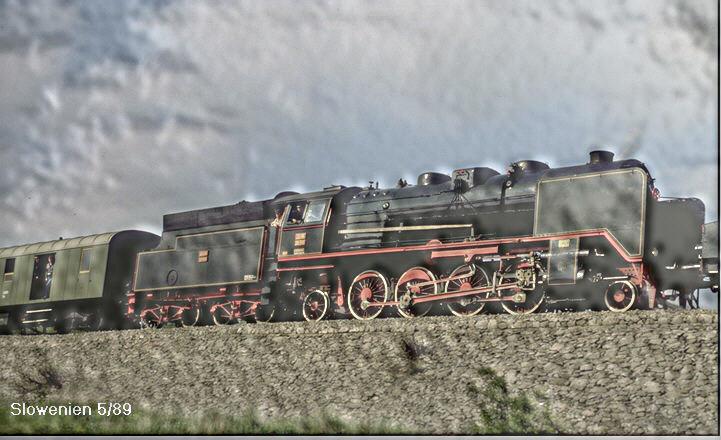 Borsig Lok 06-018 der JZ 1989 in Slowenien auf der Wocheinerbahn (Sonderfahrt)