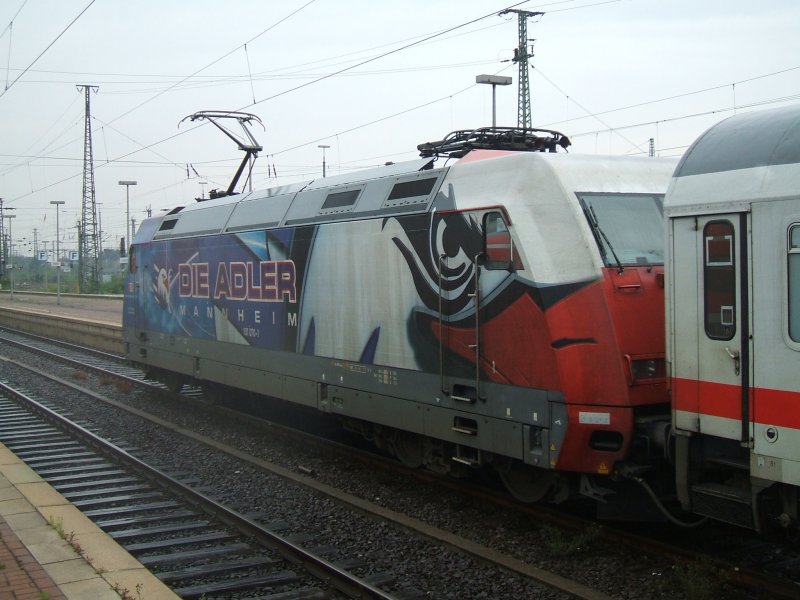 Br 101 070-1 im Schub des IC auf Gleis 8 in Dortmund Hbf.