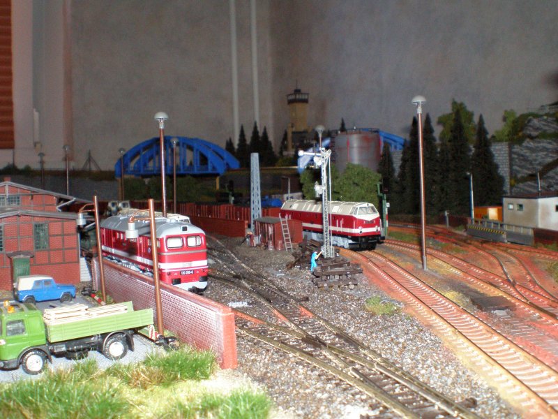 BR 119 (Kramermtze) mit Ganzzug am Einfahrtssignal zum Bahnhof 