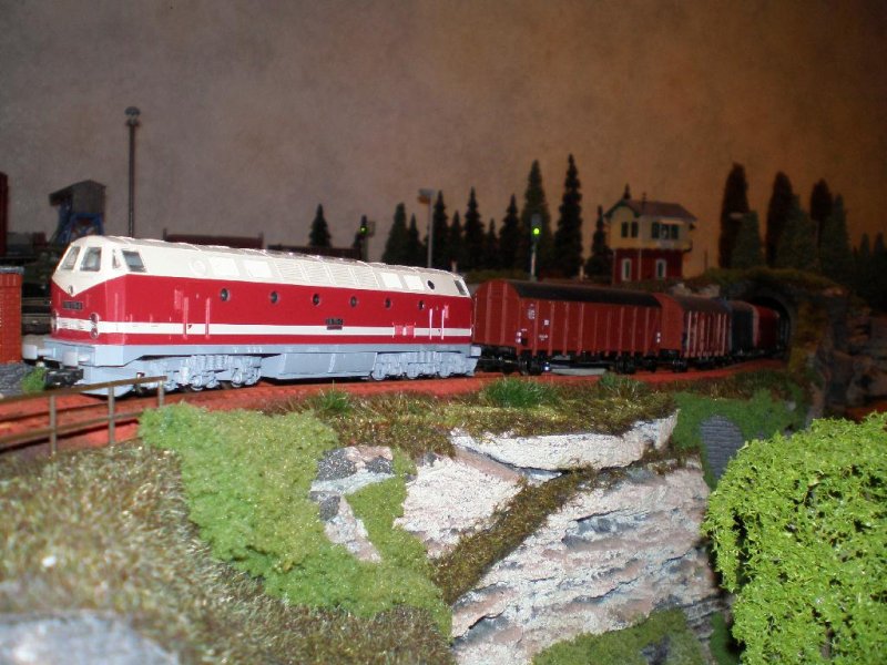 BR 119 mit Gterzug auf dem Weg zum Bergbahnhof